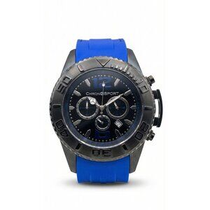 UNISEX Black & Electric Blue Chronosport Watch  - 10 ATM - NEW